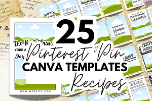 Recipe Pinterest Pin Canva Templates