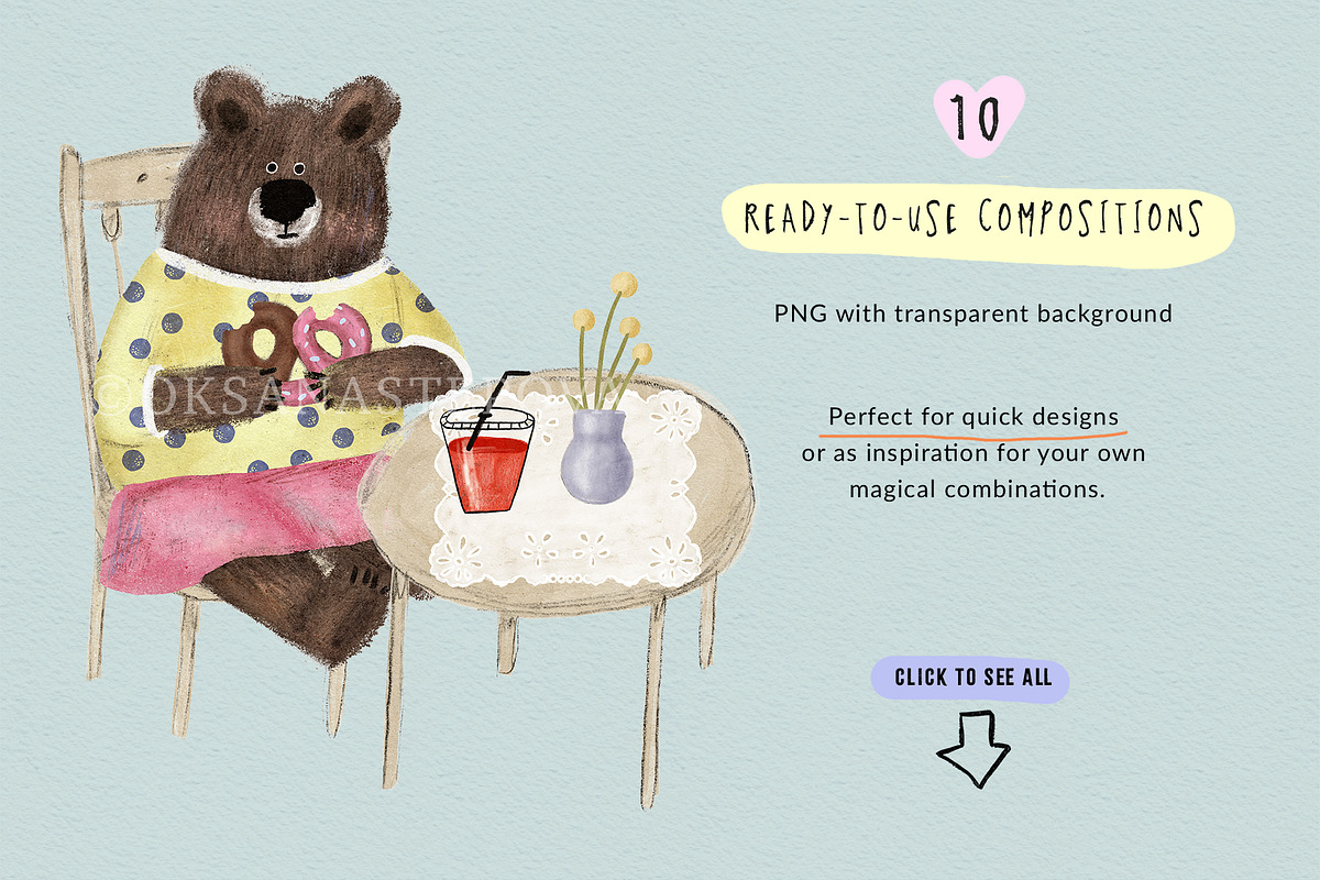 NOM NOM | 217+ elements, an Animal Illustration by Oksana Stepova (Photo 9 of 20)