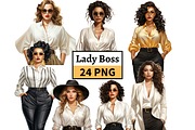 Chic Lady Boss Cliparts, a Person Illustration by Mash Mash Stickers (Thumbnail 1 of 9)