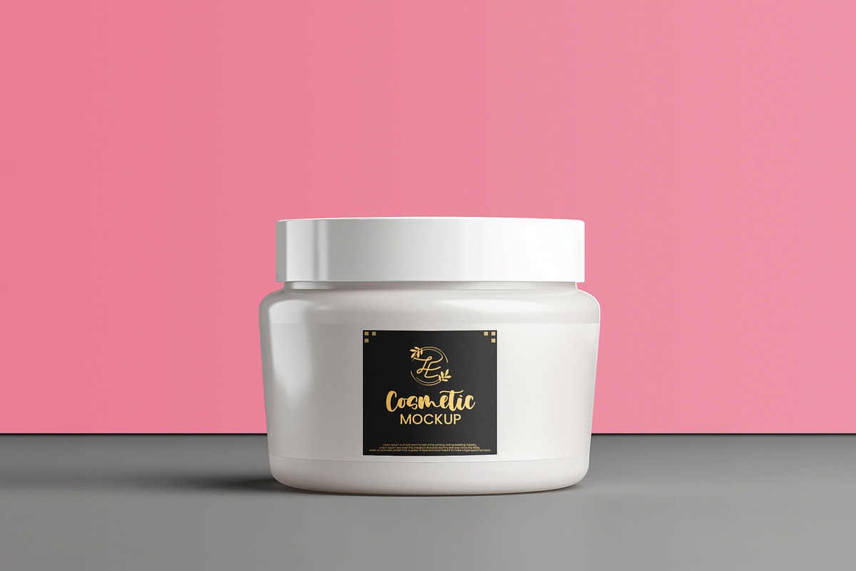Cosmetic Jar Mockup, a Packaging Mockup by Viswal Studio (Photo 1 of 3)