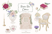 Cottagecore Vintage Floral Clipart, a Decorative Illustration by ElenaPlatovaArt (Thumbnail 1 of 14)
