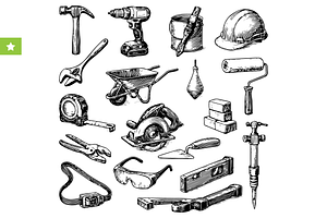 Construction Tools and Safety Icons, an Object Graphic by RT Studio