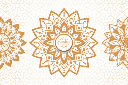 Seamless Golden Mandala Art Pattern