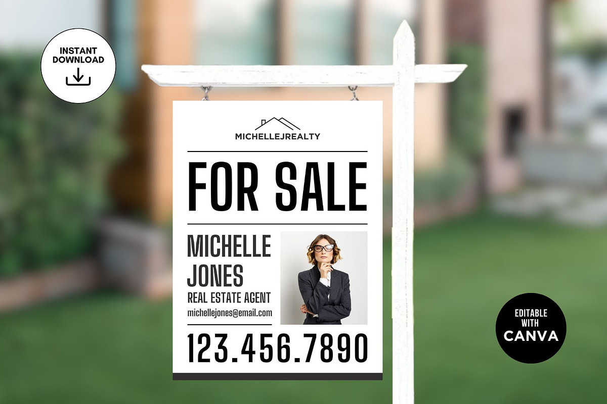 Real Estate for Sale Yard Signs, a Marketing Template by CreativeVinesStore (Photo 2 of 5)