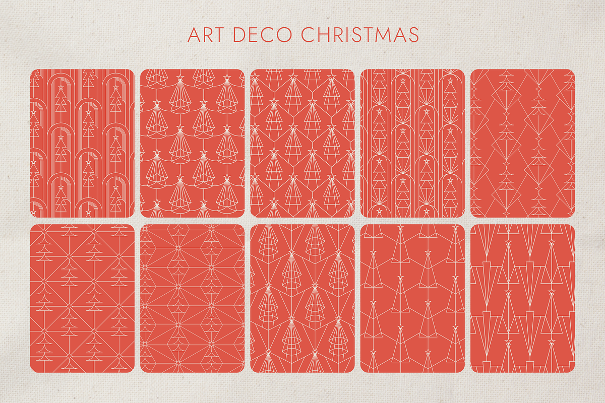 Art Deco Christmas Patterns, a Pattern Graphic by Firowerk (Photo 5 of 5)