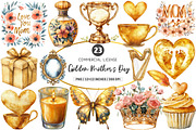 Golden Mother's Day Clipart PNG, an Illustration by SinaCreation (Thumbnail 1 of 5)