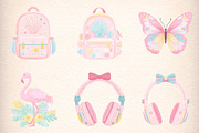 Girly Summer Clipart Set, an Illustration by Digital Artistic99 (Thumbnail 4 of 11)