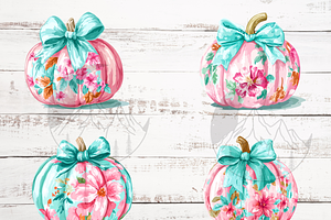 Preppy Coquette Pumpkin Clipart