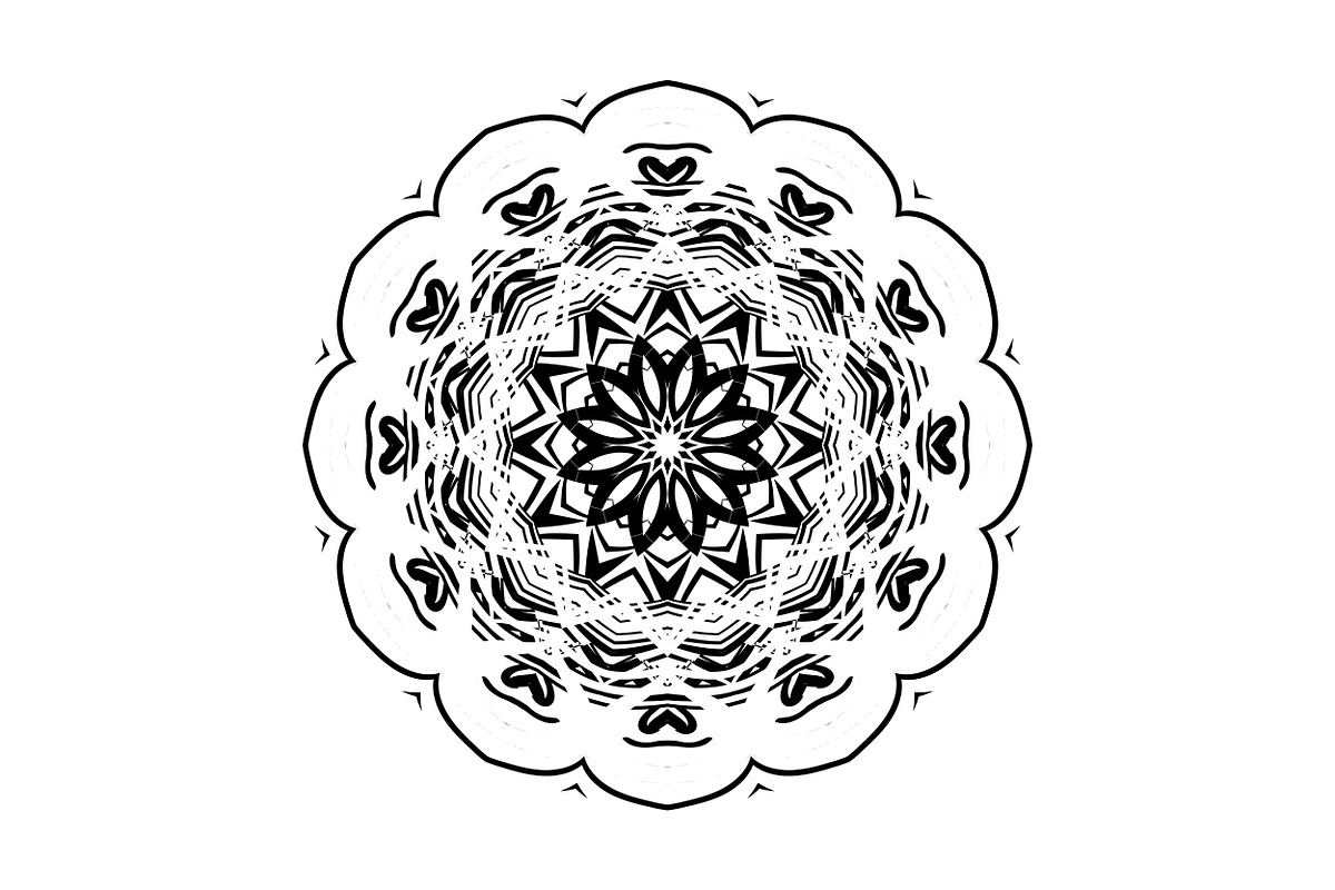 Black and White Mandala Patterns Set, a Decorative Illustration by NJ Himel (Photo 9 of 101)