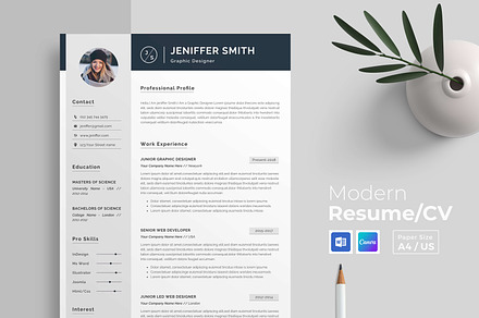 Resume / CV Template | Canva & Word