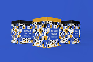 Metal Tin Box Mockup, a Packaging Mockup by Qaleb Studio