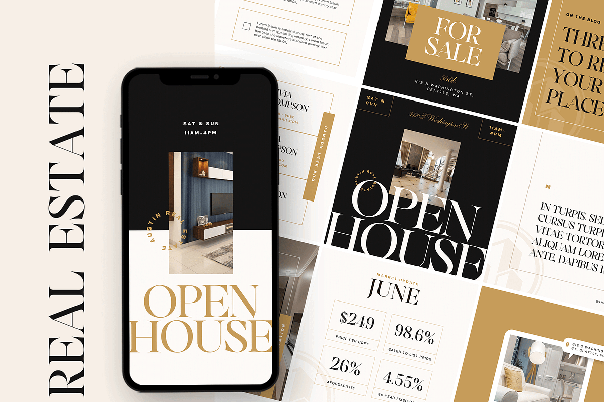 Realtor Canva Social Media, a Social Media Template by Kseniia_Design (Photo 1 of 9)