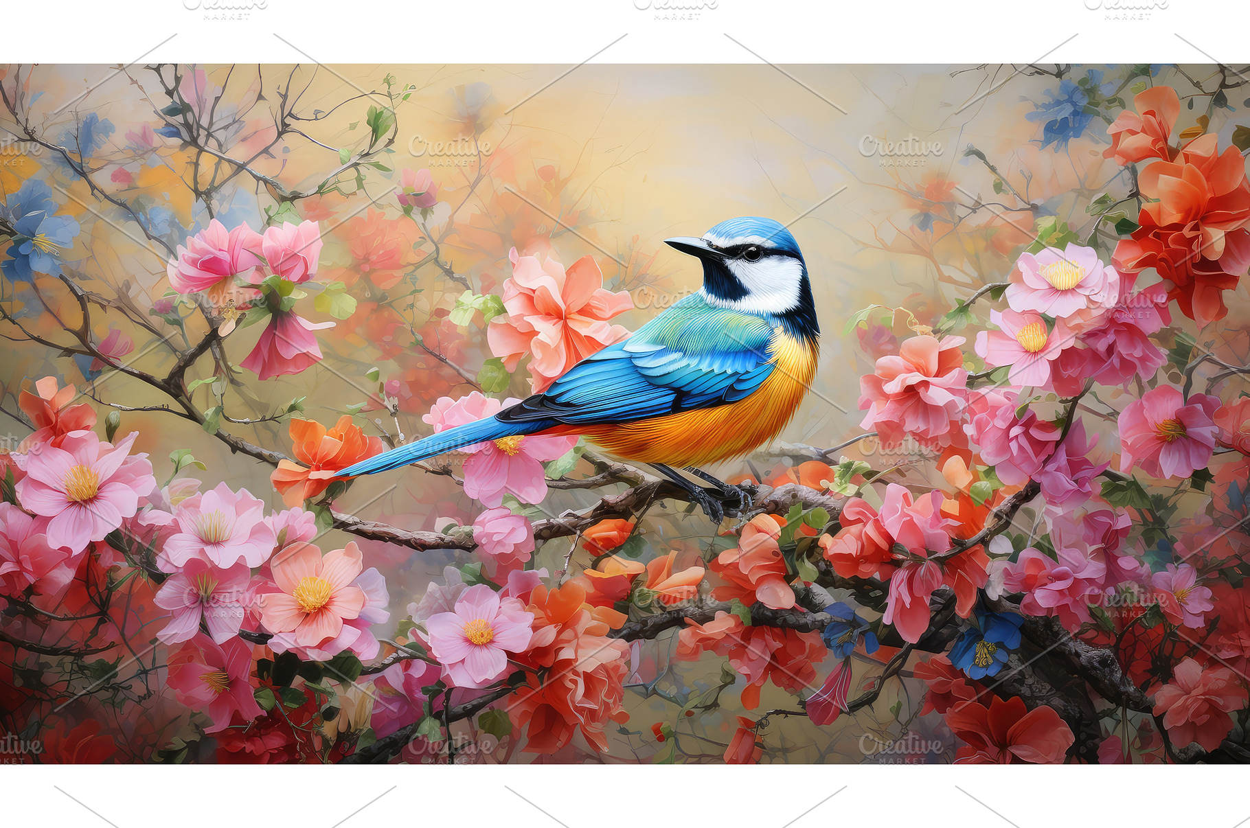 fragrance natural flower bird ai, a Nature Photo by pikepicture