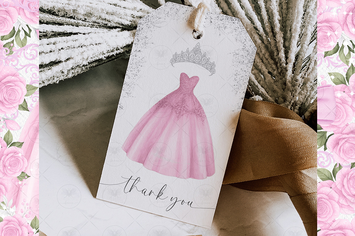 Princess Quinceañera Pink Clipart, an Illustration by BigCakeBee (Photo 2 of 5)