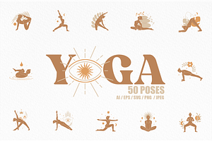 Yoga Vector Clip Art Collection, a Healthcare Illustration by Vibérains