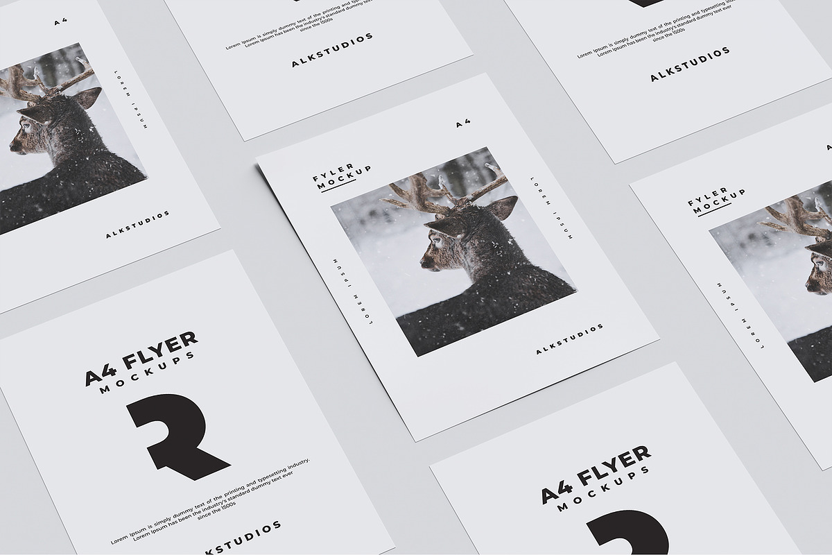 A4 Flyer Paper Mockup, a Print Template by AlkStudio (Photo 1 of 10)