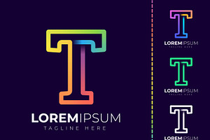 Initial letter t logo design