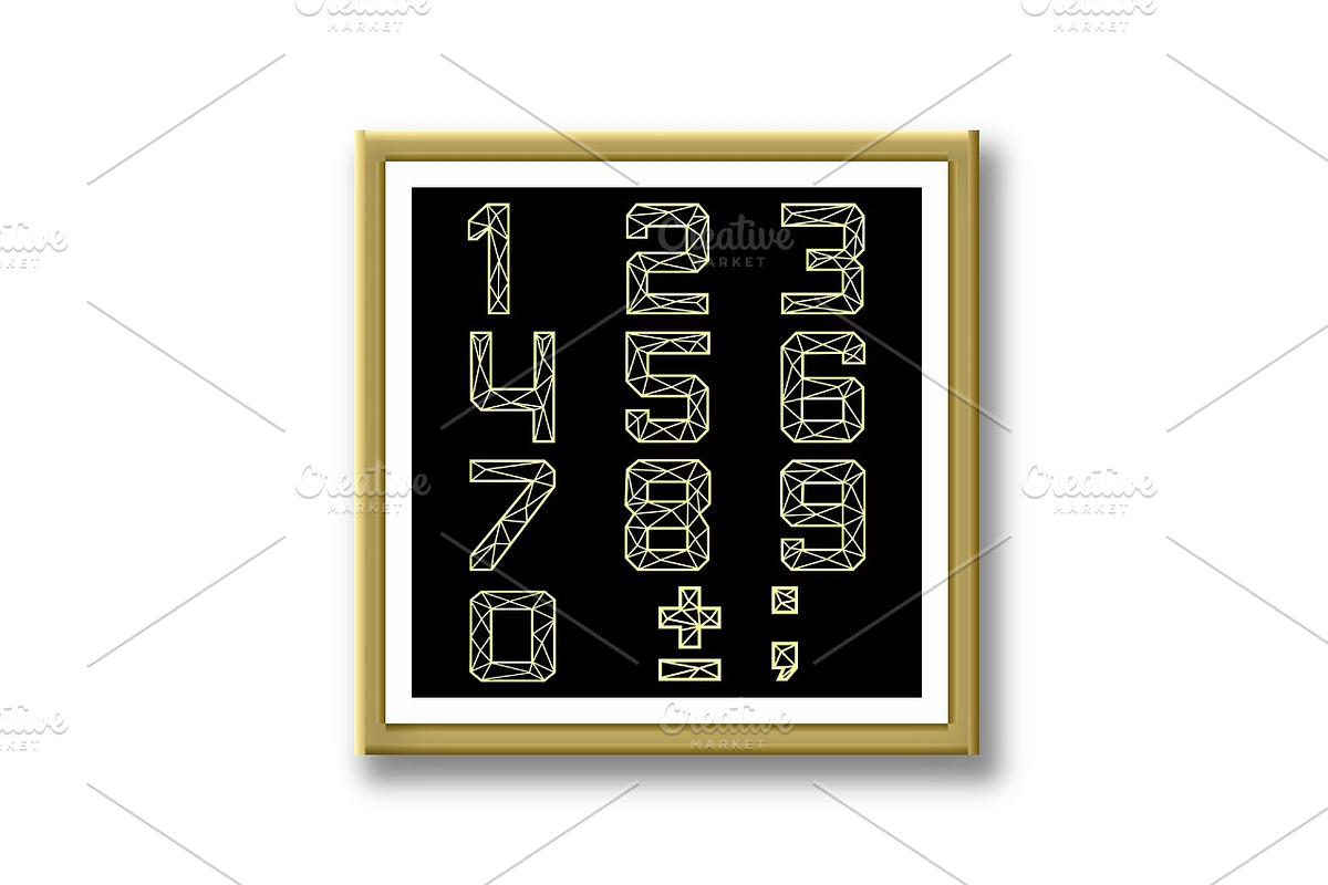Gold numbers on a black background, an Outline Icon by RODINA (Photo 2 of 3)