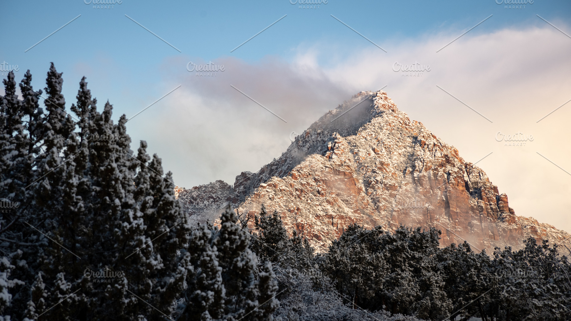 Snowy Winter Mountain Scene, a Photo by WaywardOcean