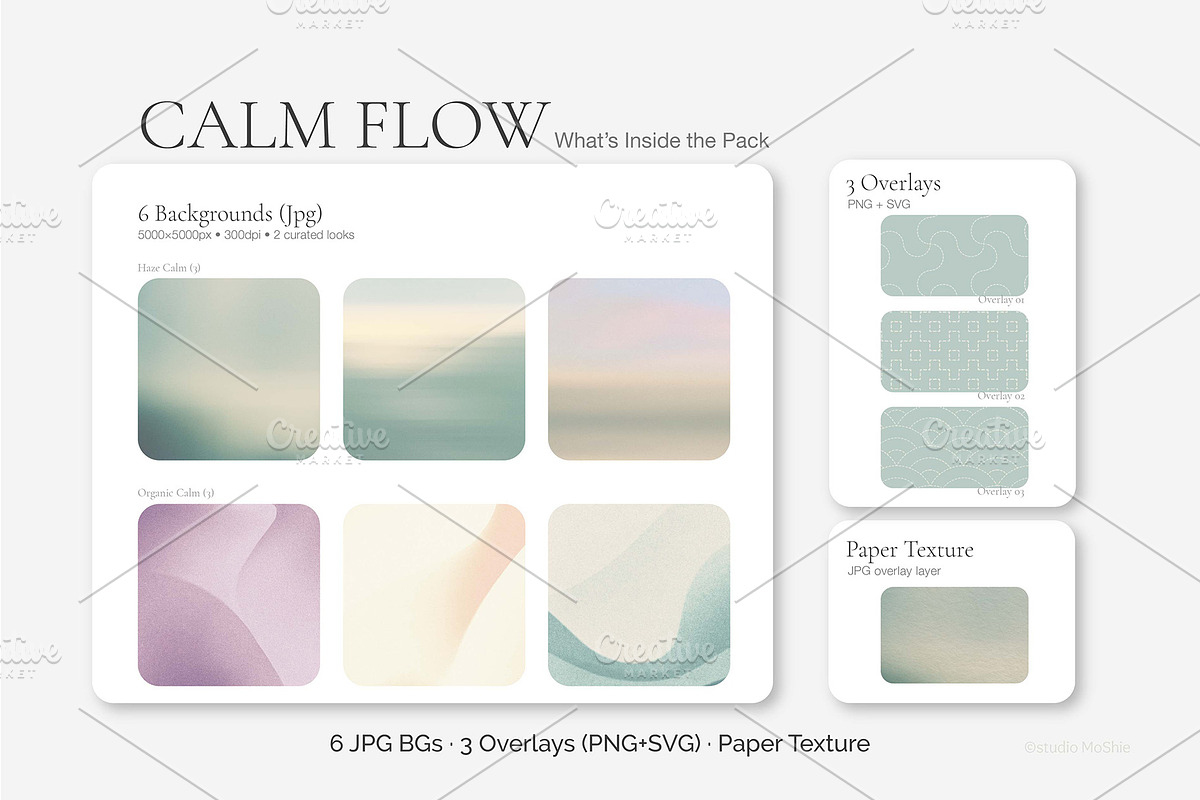 Calm Backgrounds + Stitch Overlays, a Background Graphic by studio MoShie (Photo 2 of 5)