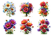 Watercolor Cosmos Flowers Clipart, an Illustration by Dream Creation (Thumbnail 4 of 7)