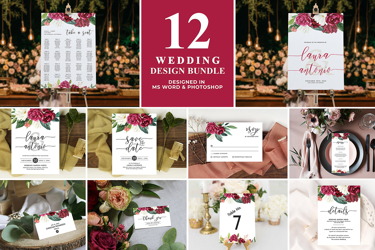 Canva Wedding Invitation Suite, an Invitation Template by ShineOnWedding (Photo 1 of 15)