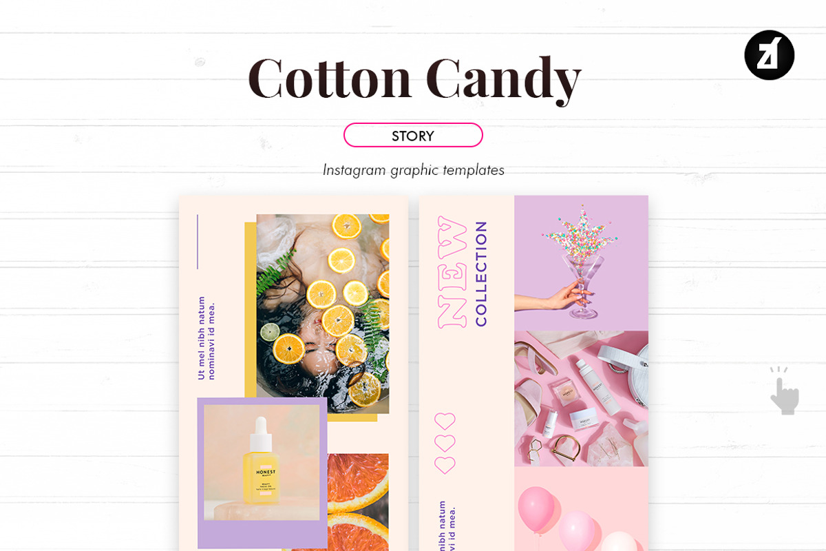 Cotton candy social media templates, a Social Media Template by Chanut is industries (Photo 7 of 8)