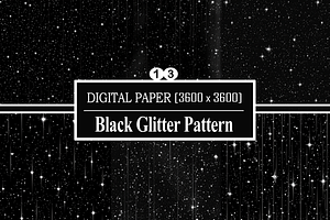 Black Glitter Pattern, a Pattern Graphic by Printable Treasure