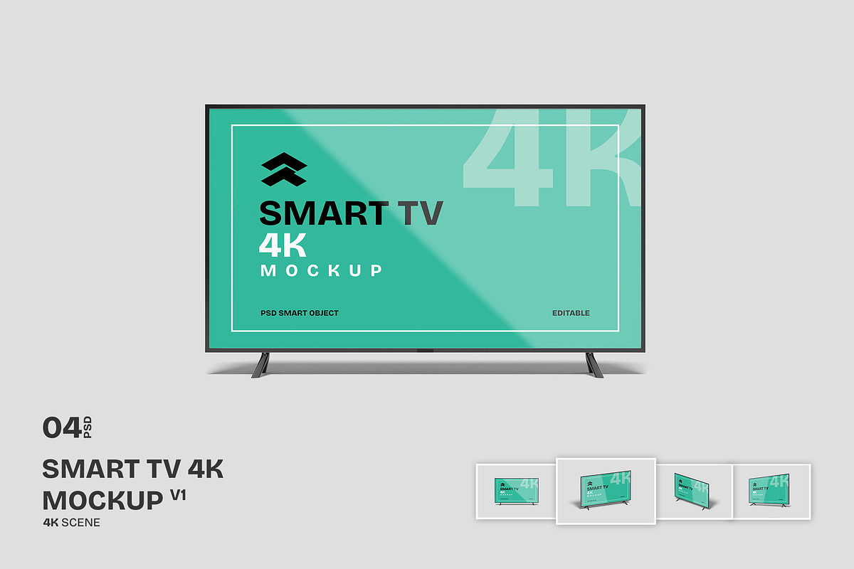Smart TV 4K - Mockup, a Mockup by Rometheme Std (Photo 1 of 5)