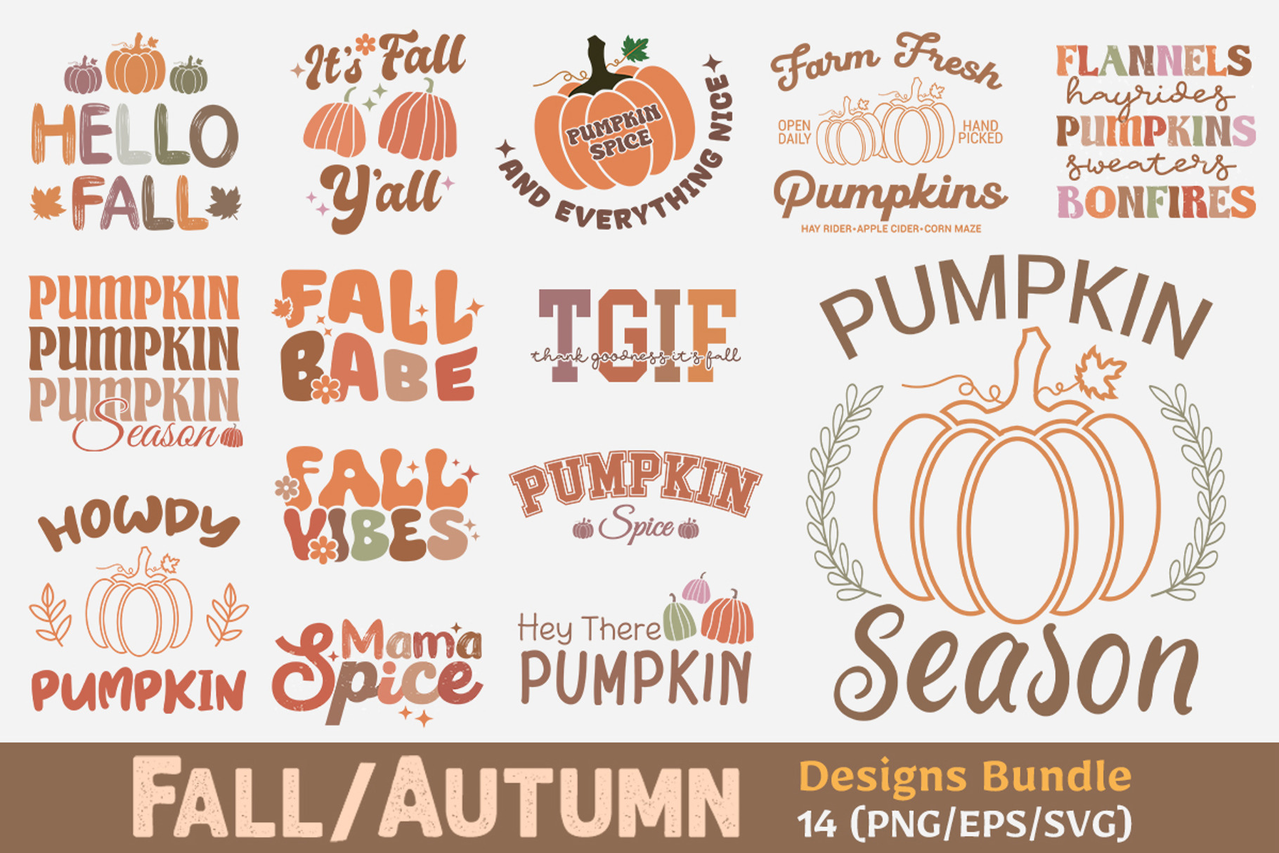 Fall Autumn Bundle Design Vol.2, a Photo by Actual Pixel
