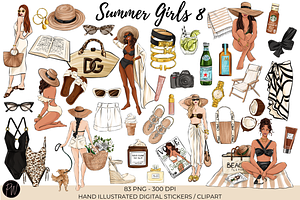 Summer Girls 8 clipart, a Person Illustration by Parinaz Wadia Design