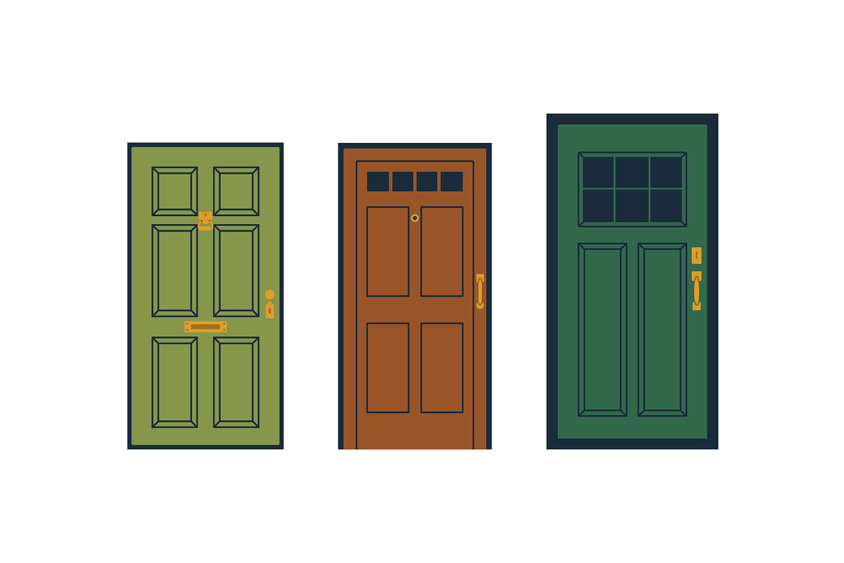 Front doors, home entrances set, an Object Illustration by Good Studio (Photo 4 of 4)