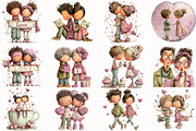 Quirky Valentine Couple Clipart, an Illustration by OK Design (Thumbnail 3 of 6)