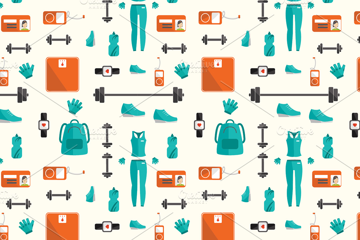 53 fitness elements + 2 patterns., an Illustration by Little A (Aigul) (Photo 5 of 5)