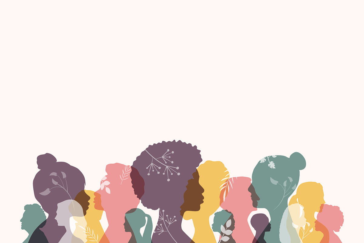 Women silhouettes. Women's Day cards, an Illustration by Stafeeva (Photo 3 of 8)