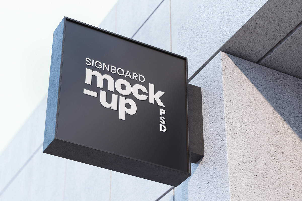 Black Signboard Mockup, a Product Mockup by Graphic Xtreme (Photo 1 of 2)