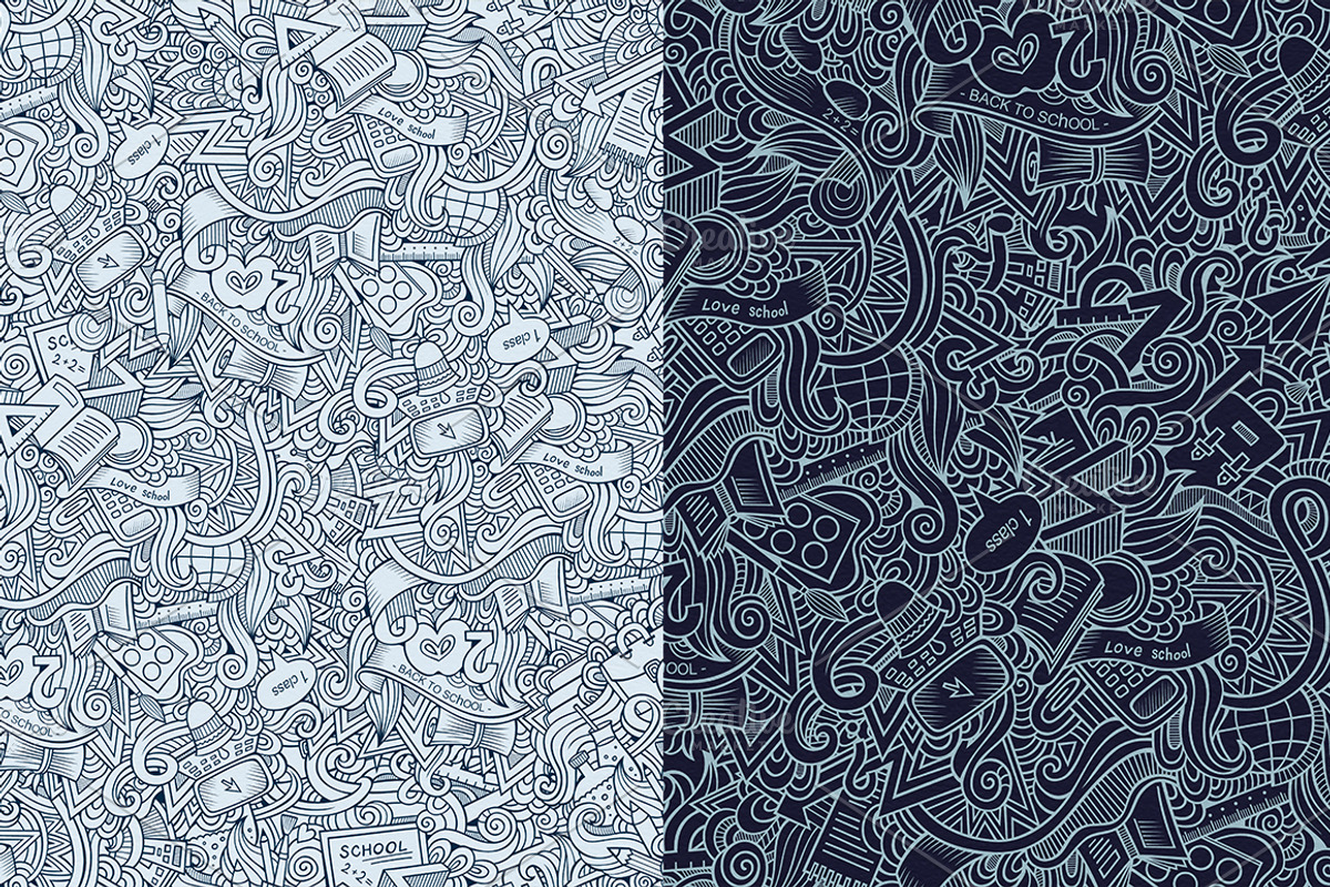 9 School Seamless Patterns Set, a Decorative Illustration by BALABOLKA (Photo 5 of 5)