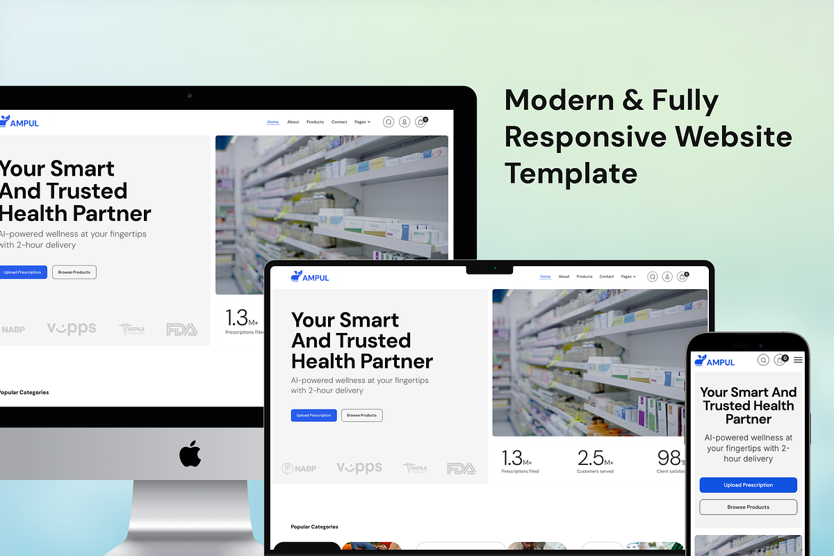 Ampul - Pharmacy Website Template preview 4