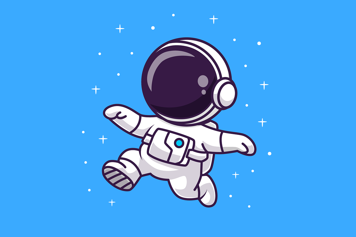 Cute Astronaut Jumping In Space, a Technology Illustration by Catalyst Labs