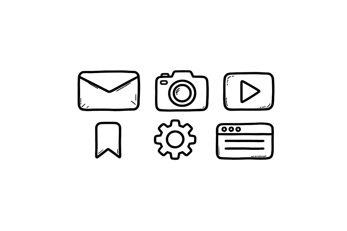 Hand-Drawn Social Media Icons Set, a Technology Illustration by dx_vect (Photo 2 of 3)
