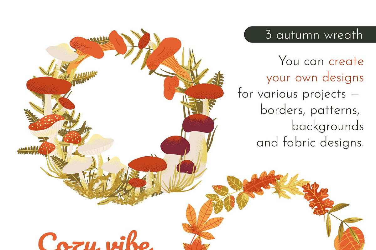 HELLO AUTUMN: clipart|border|pattern, a Seasonal Illustration by Elliko shop (Photo 9 of 12)