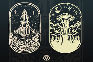 The Rocket & The UFO Vintage Style