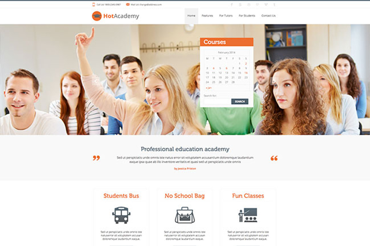 Hot Academy, a WordPress Template by hot-themes (Photo 2 of 4)