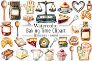 Baking Time Watercolor Clipart, an Illustration by Libby Wishes (Thumbnail 1 of 6)