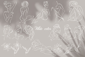 Woman Line Art Digital Clipart PNG