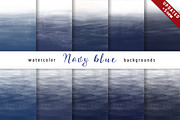 Navy Blue Watercolor Backgrounds, a Texture Graphic by KitsPix (Thumbnail 1 of 4)