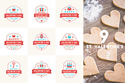 Set of 9 St. Valentine's Badges, a Branding & Logo Template by AntartStock (Thumbnail 1 of 4)
