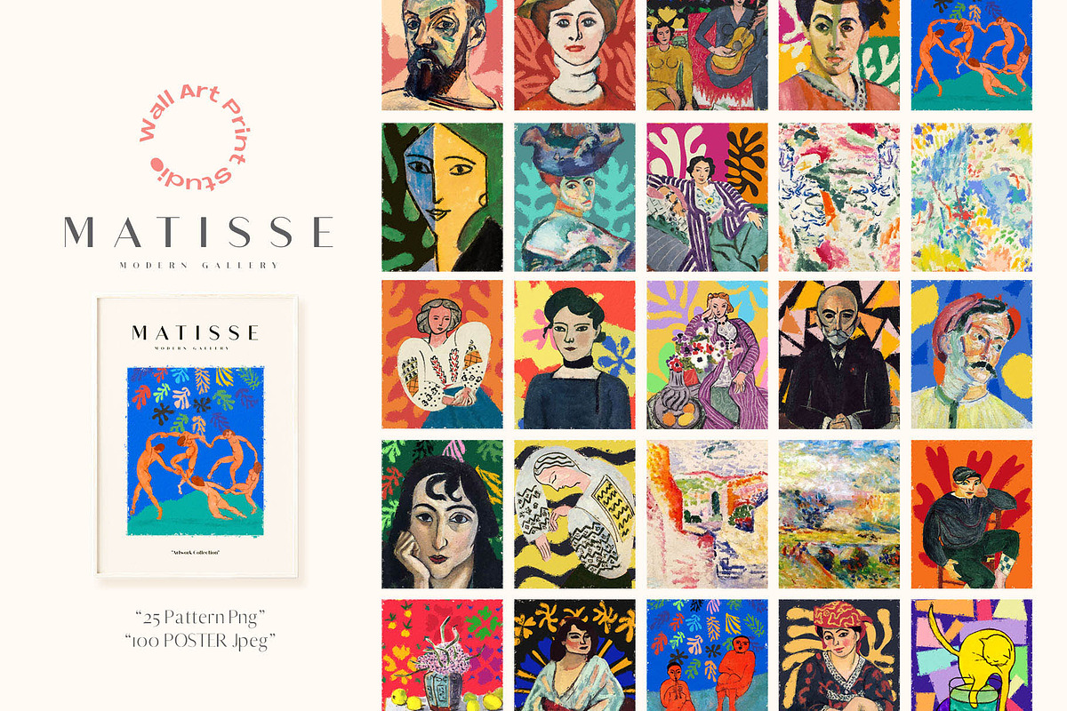 Matisse Modern Gallery 3, a Background Graphic by Wall Art Print Studio (Photo 1 of 16)