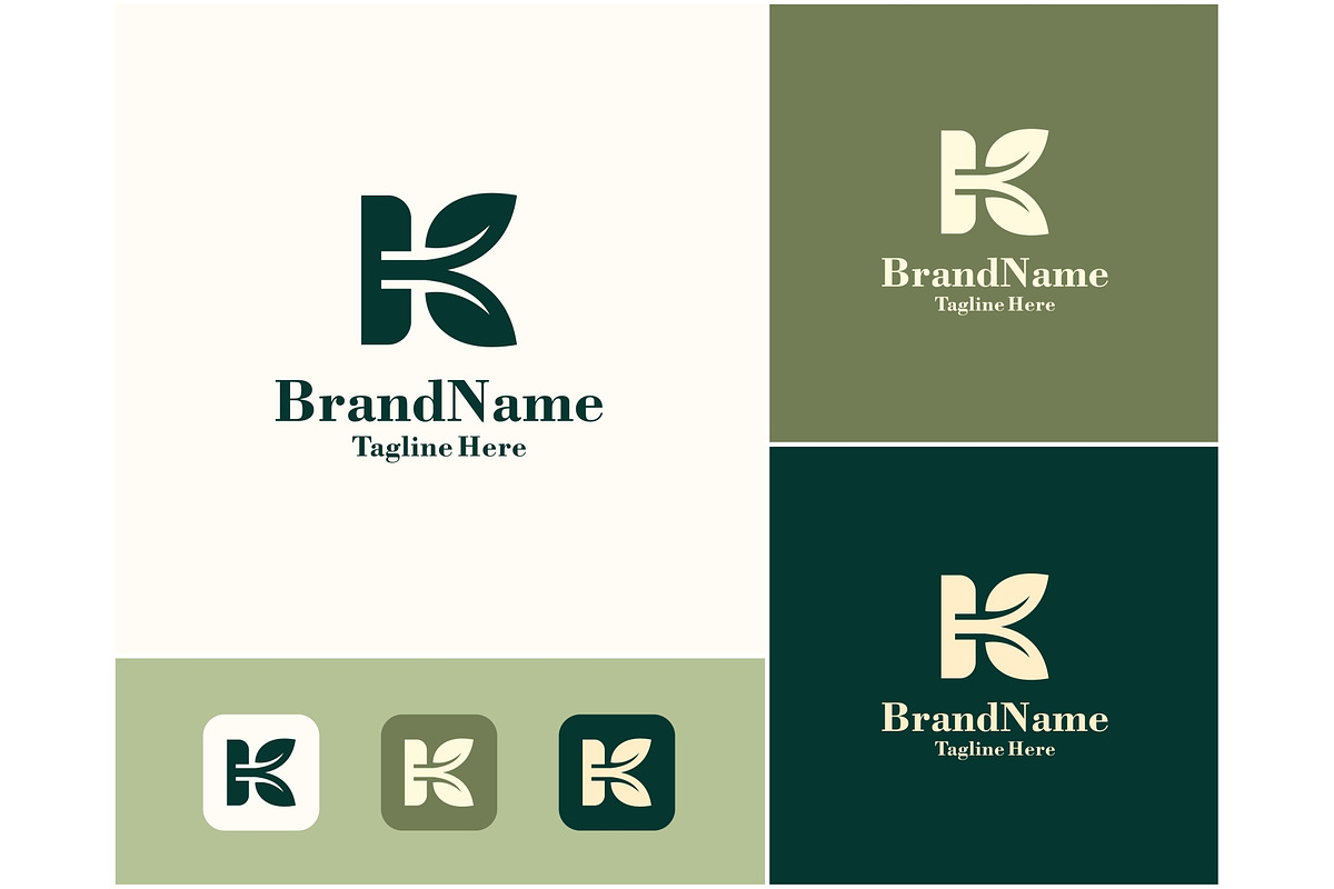 Letter K Leaf Nature Logo, a Branding & Logo Template by ika trisiana (Photo 1 of 2)