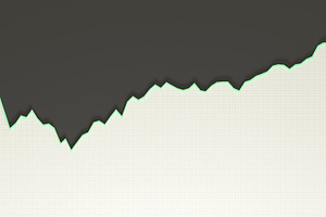 Dark Area Chart with Green Edge on White Grid Background, a Business Photo by RF Images